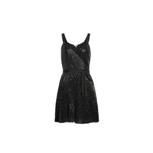 Joie Itara Dress Large Black “caviar” Sequined Mini Dress Pleats New $368 Retail
